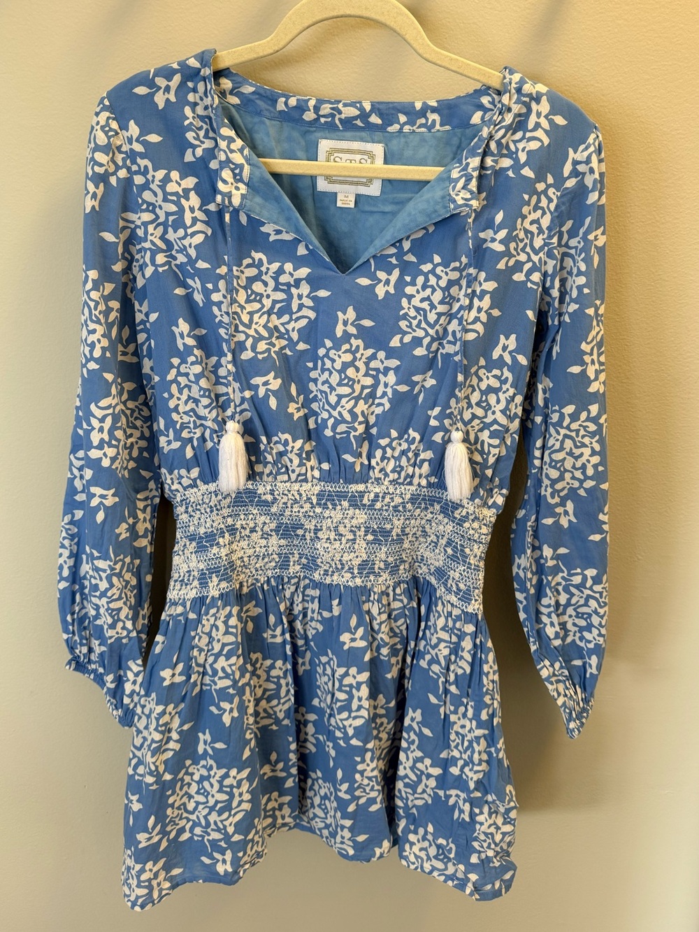 Sail to Sable Hydrangea Print Smocked Mini Dress